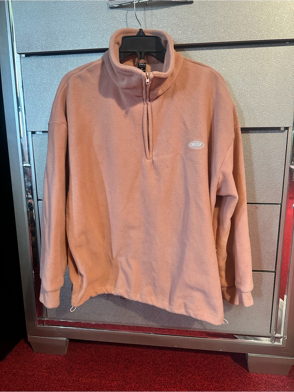 Dusty Rose Half-Zip Fleece Pullover
